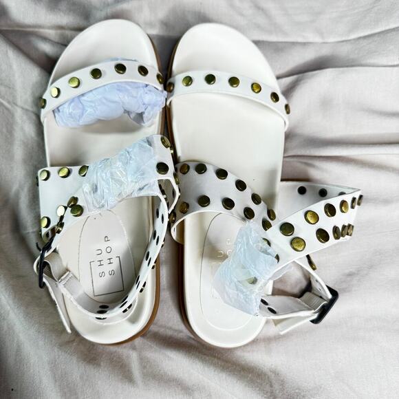 ShuShop Womens sz 8 Cecily Bone Studded Sandal New in Box Wrap Ankle - Picture 4 of 9